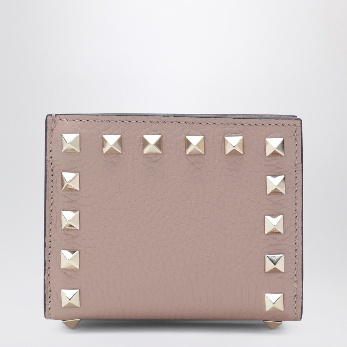 Valentino Garavani Rockstud blush pink grained-leather wallet
