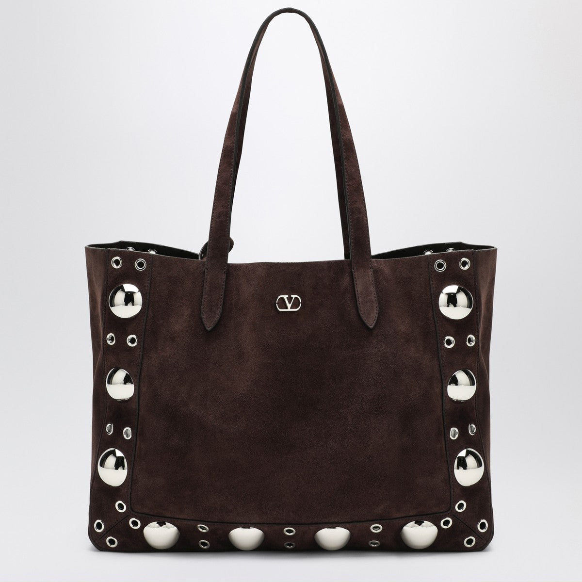 Valentino Garavani Medium Nellcôte Tote in Dark Brown Suede