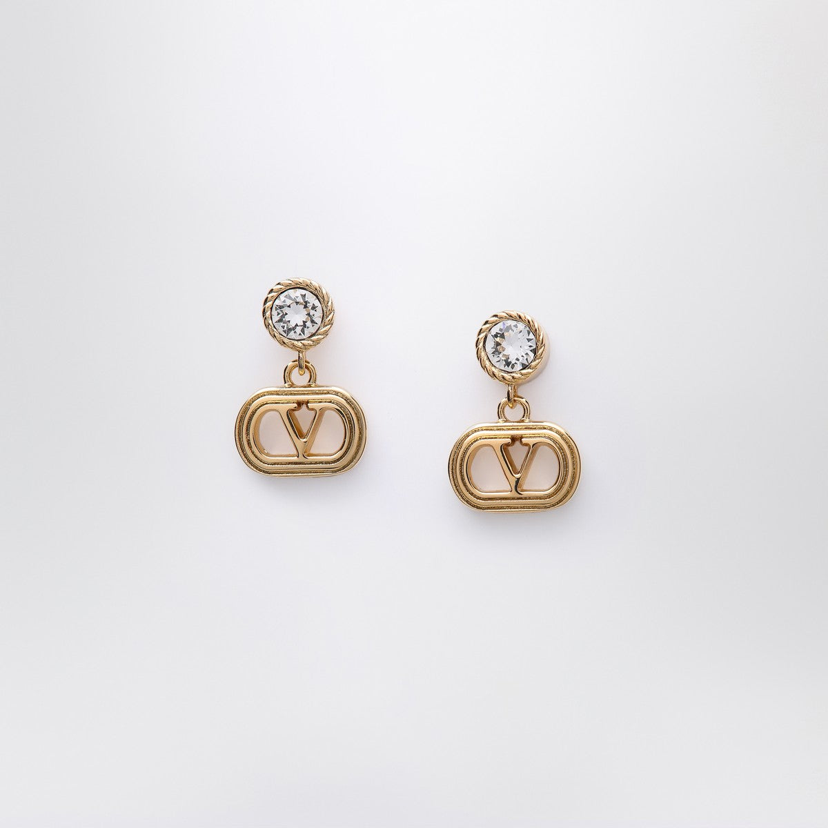 Valentino Garavani Gold Ovalette earrings with Swarovski crystals