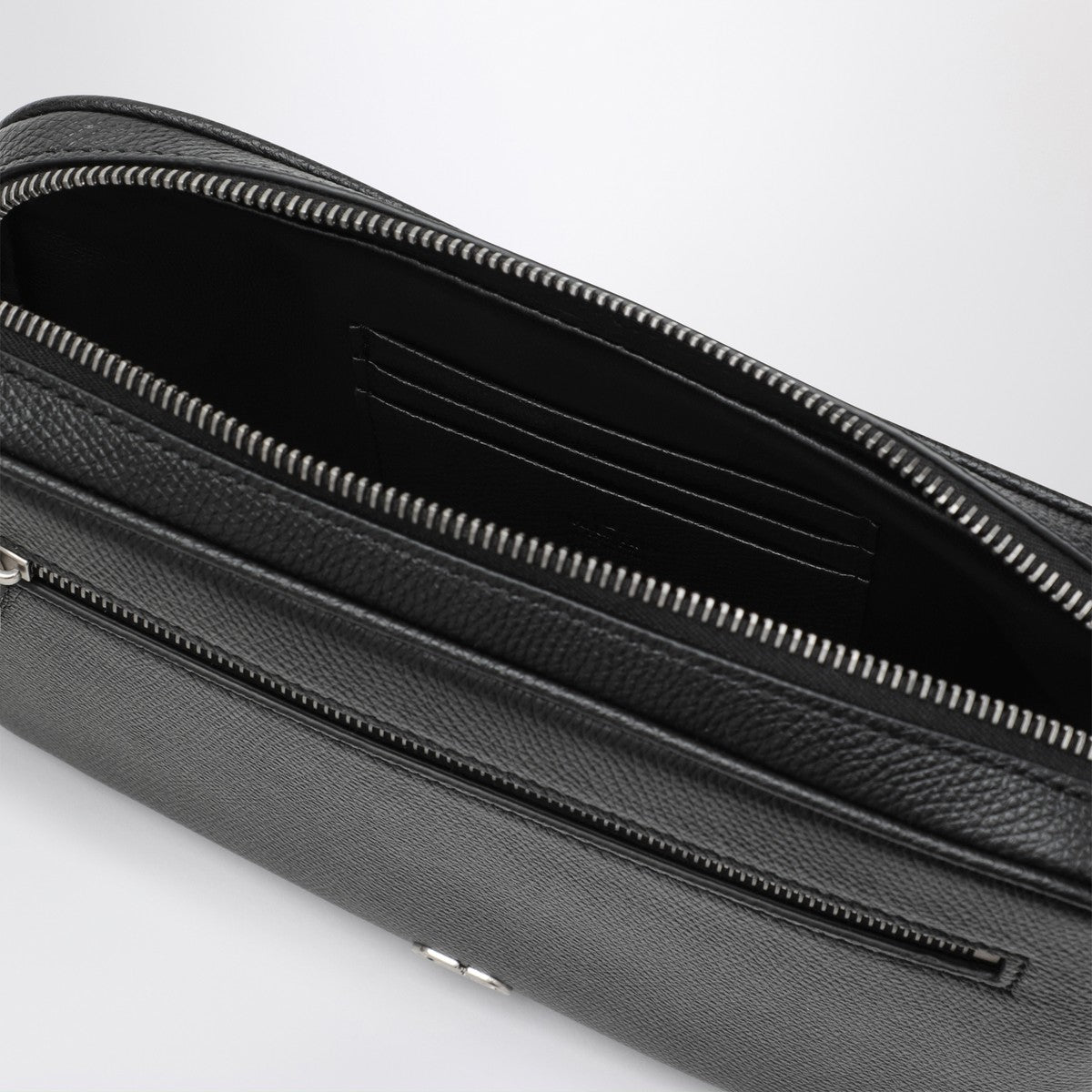 Valentino Garavani Vlogo Signature clutch black in grained calfskin