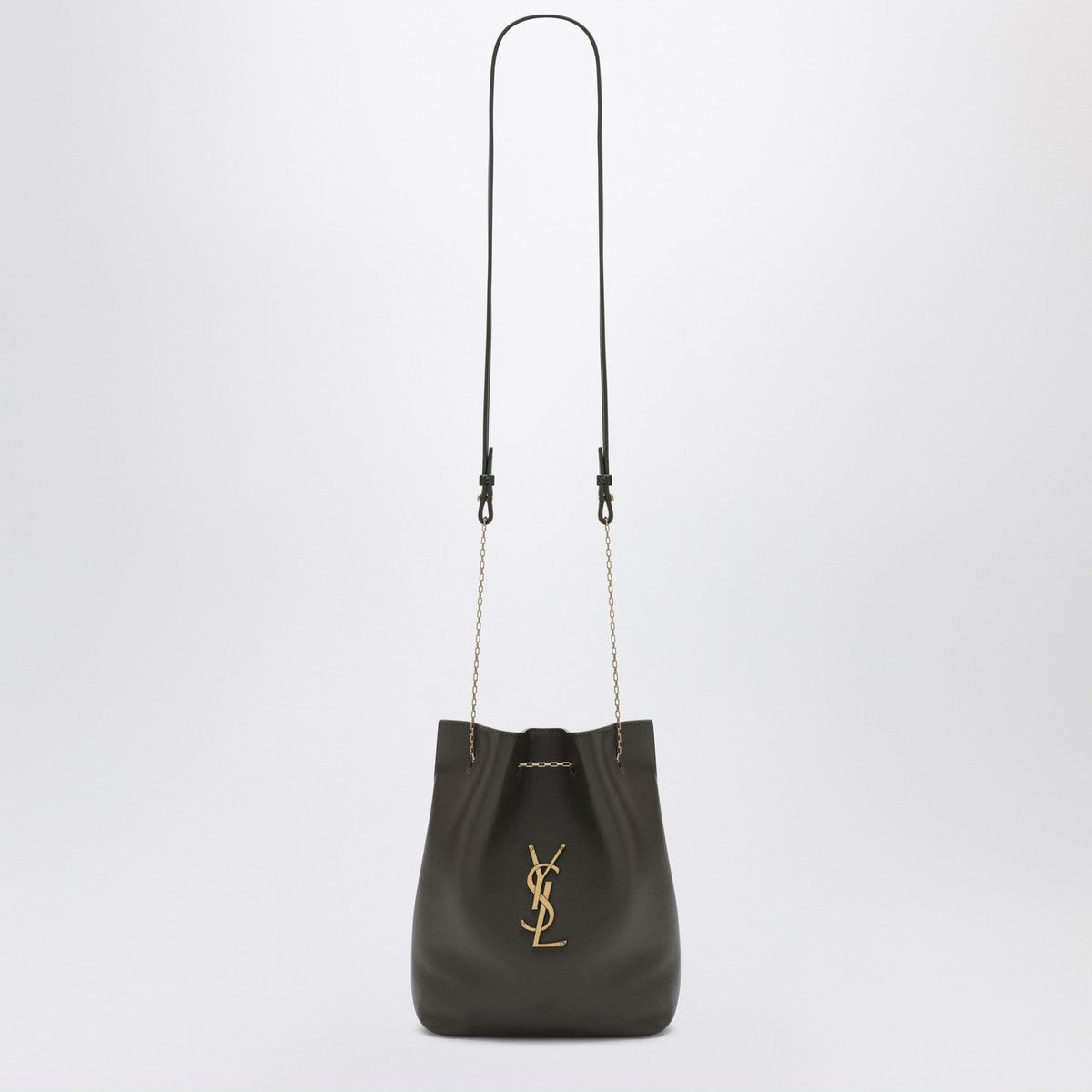 Saint Laurent Moss green leather bucket bag