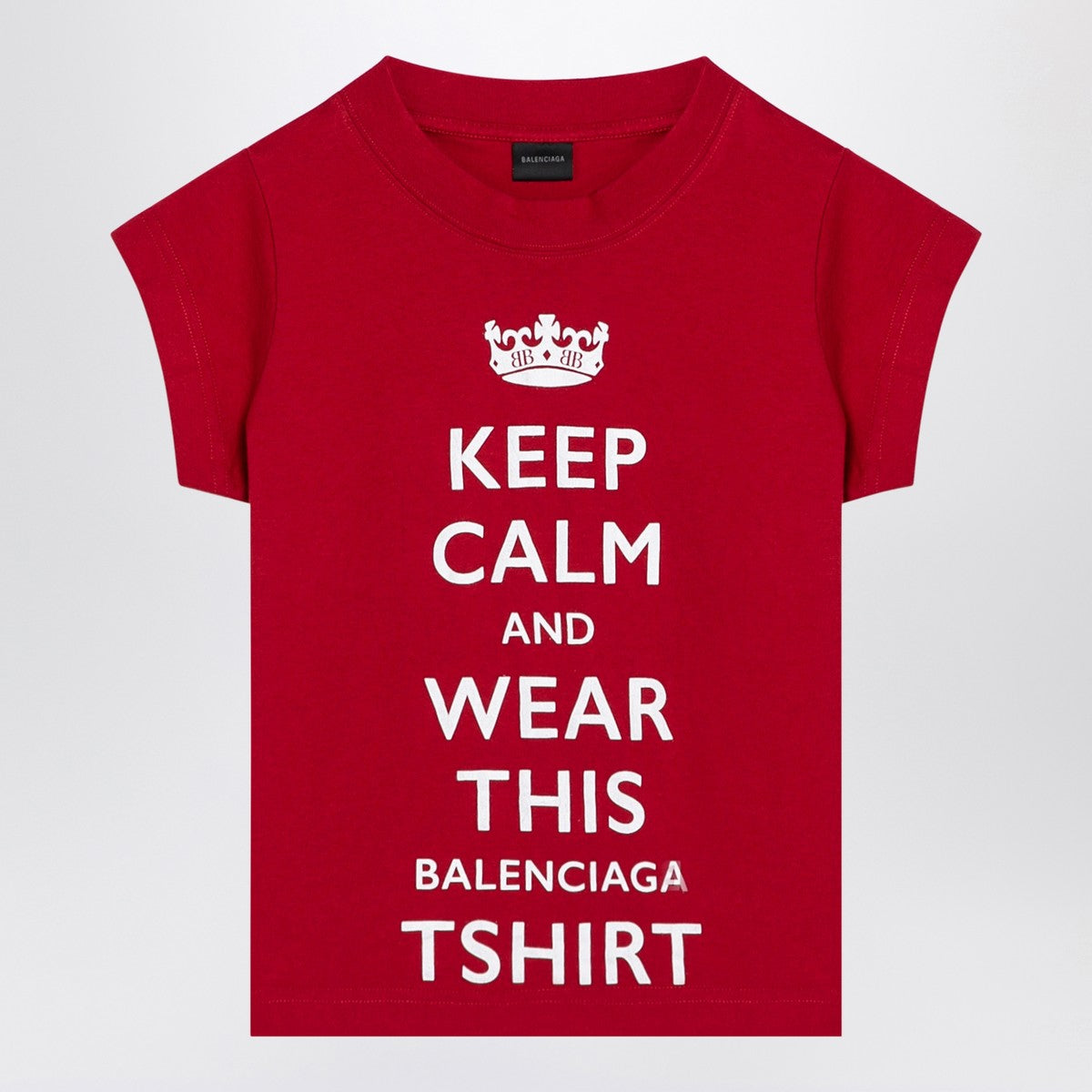 Balenciaga Red cropped t-shirt Keep Calm