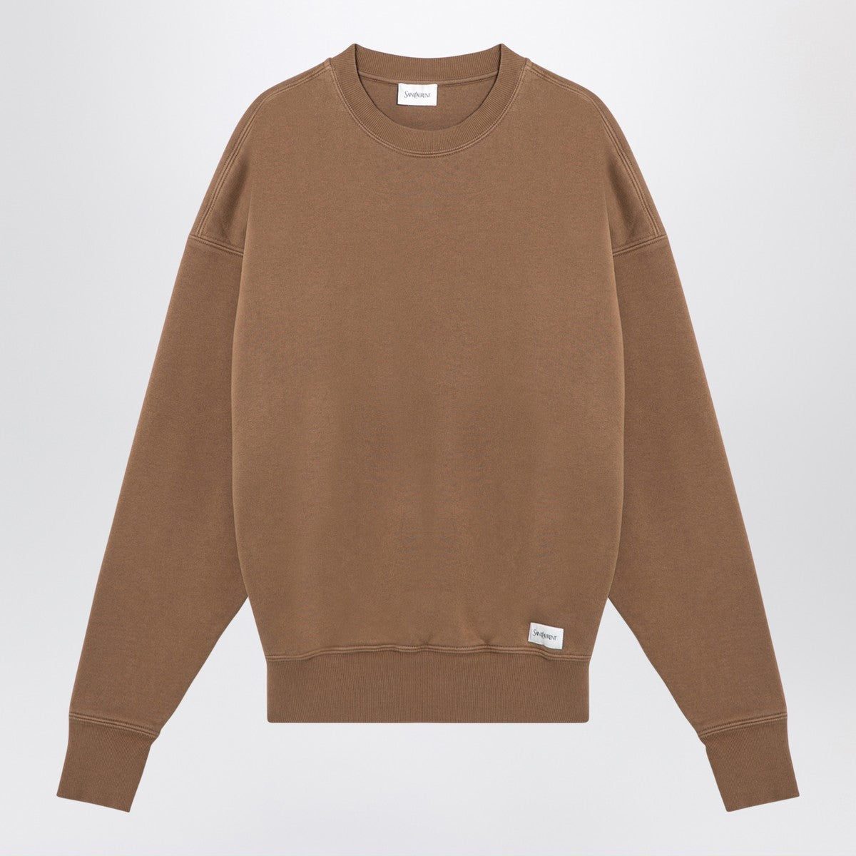 Saint Laurent Caramel coloured plush cotton sweatshirt