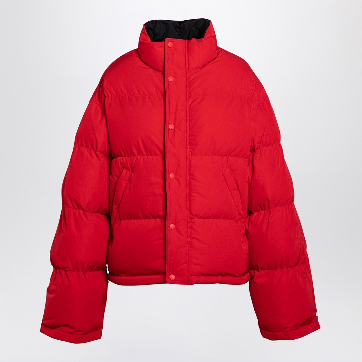 Balenciaga Reversible red and black down jacket in technical twill