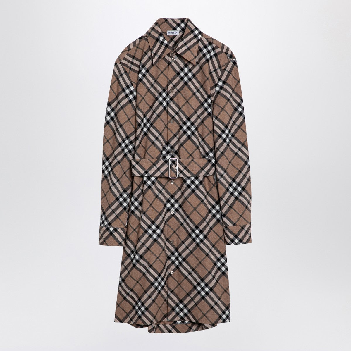 Burberry Check wool blend chemise dress