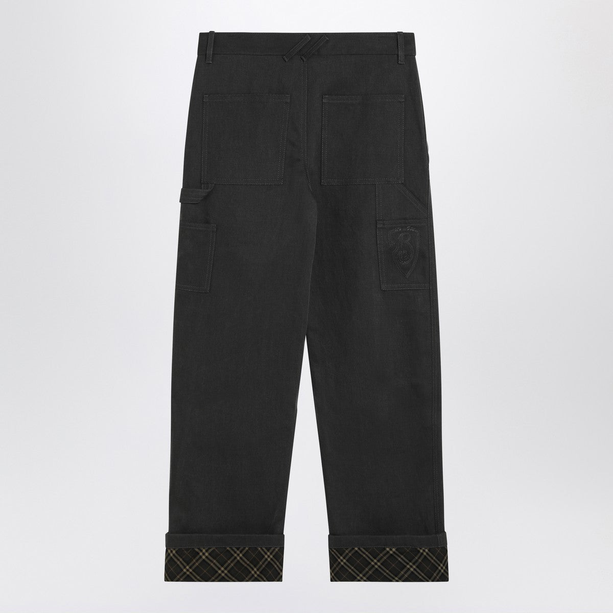 Burberry Black trousers with Check pattern lapels