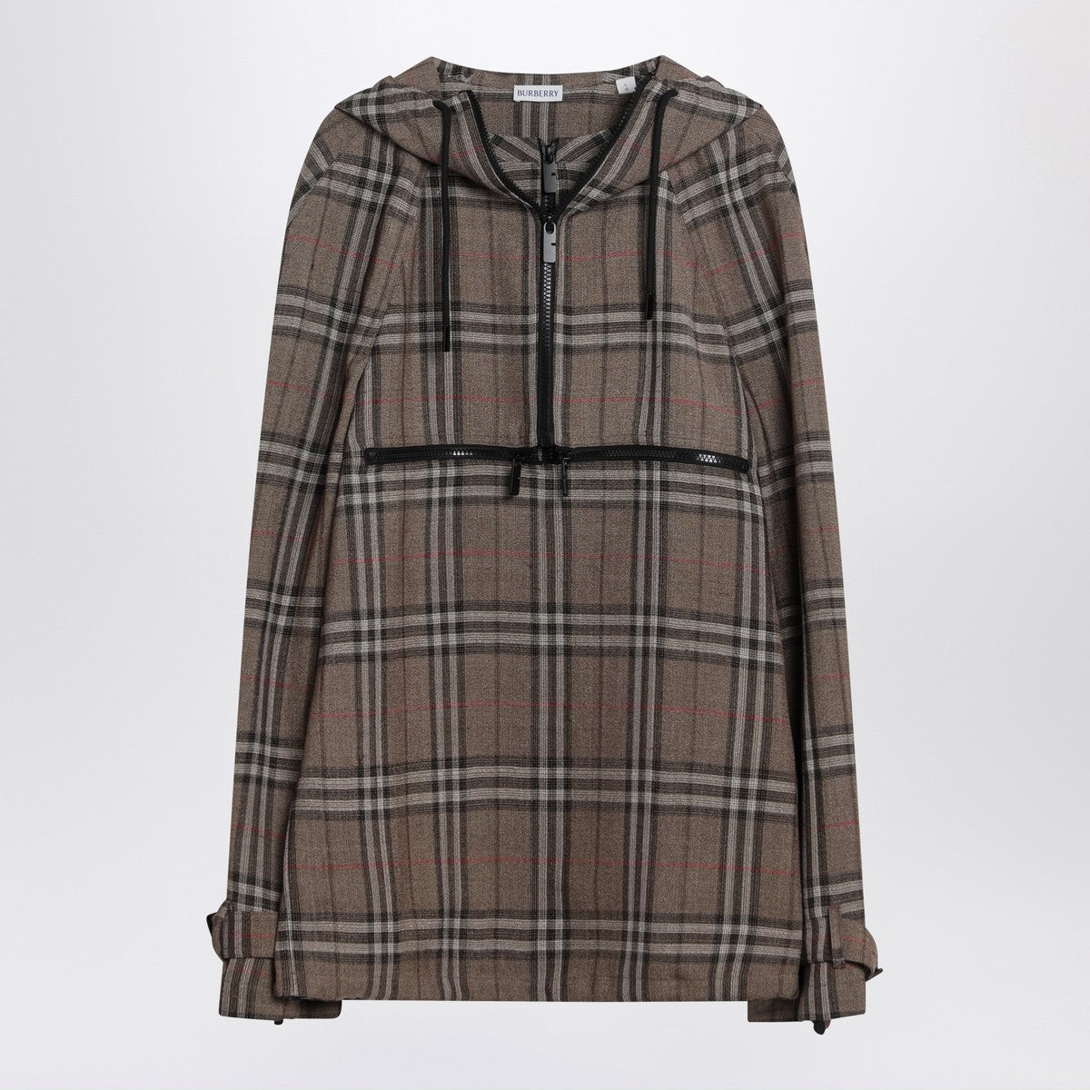 Burberry Half-zip jacket with Check pattern in silk blend