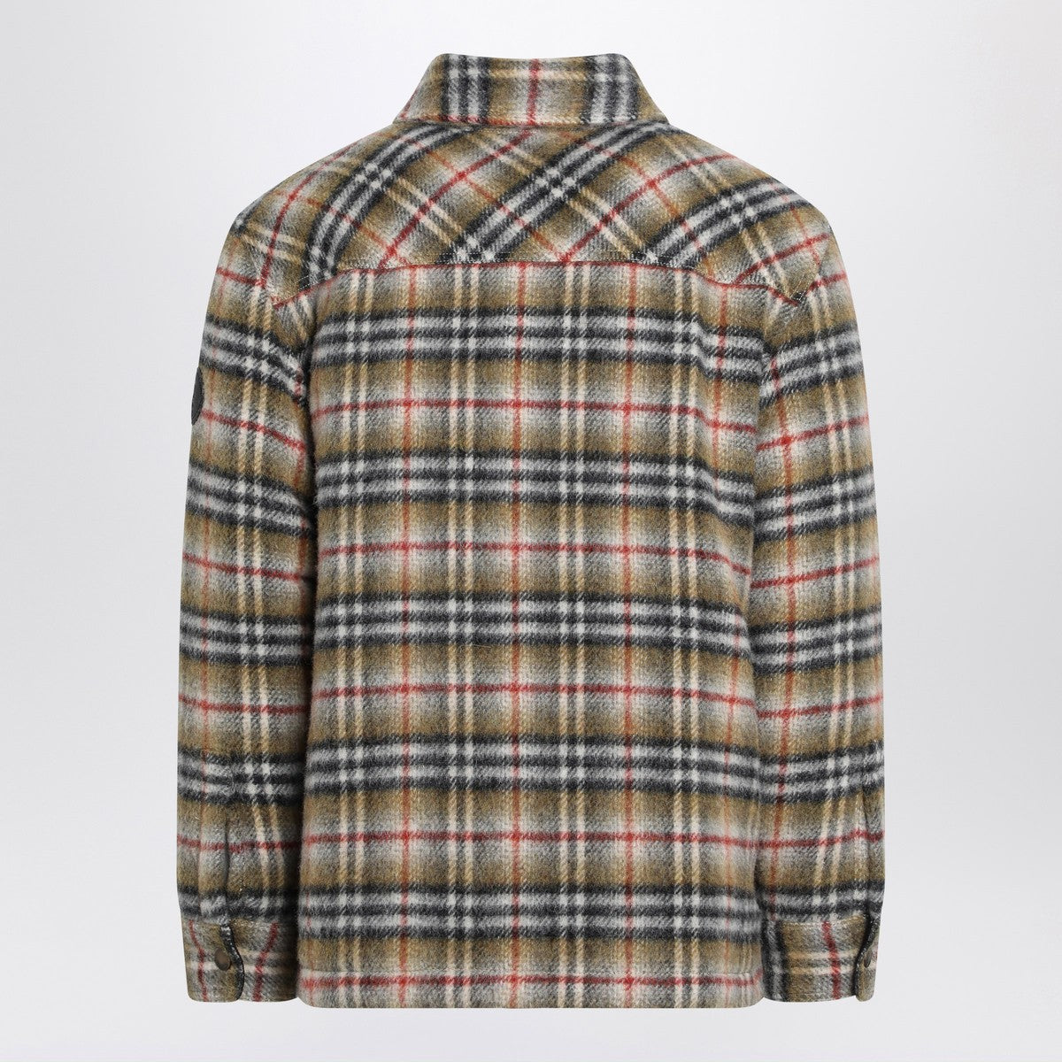 Burberry Beige checked wool shirt jacket
