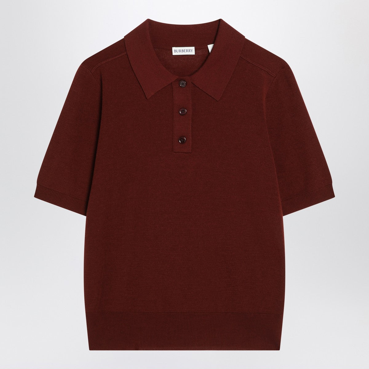 Burberry Bordeaux wool polo shirt