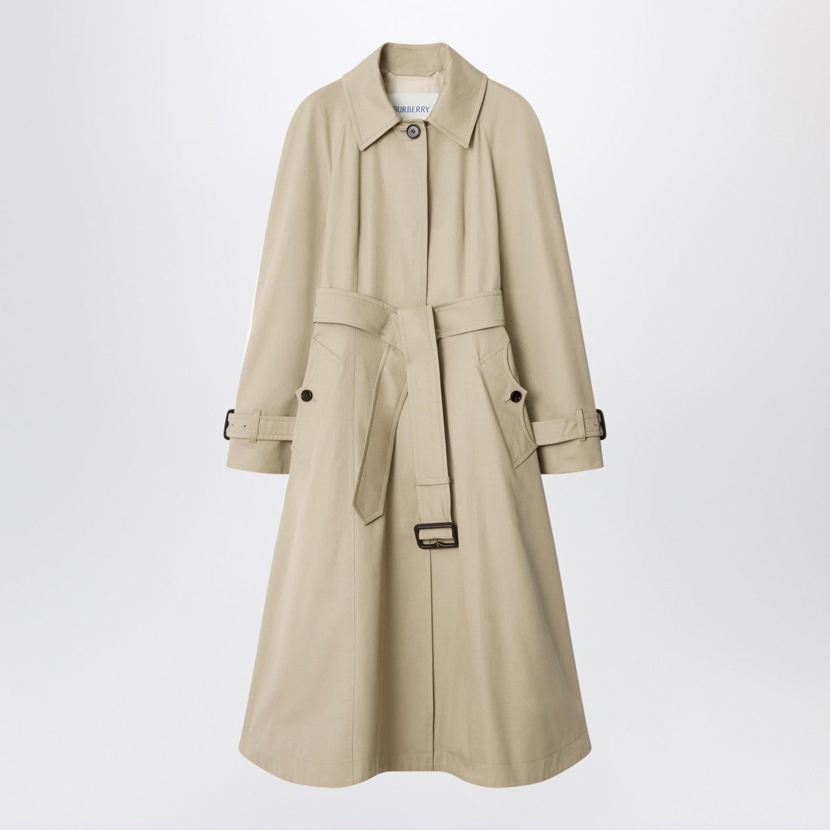 Burberry Long beige gabardine Ellingham car coat