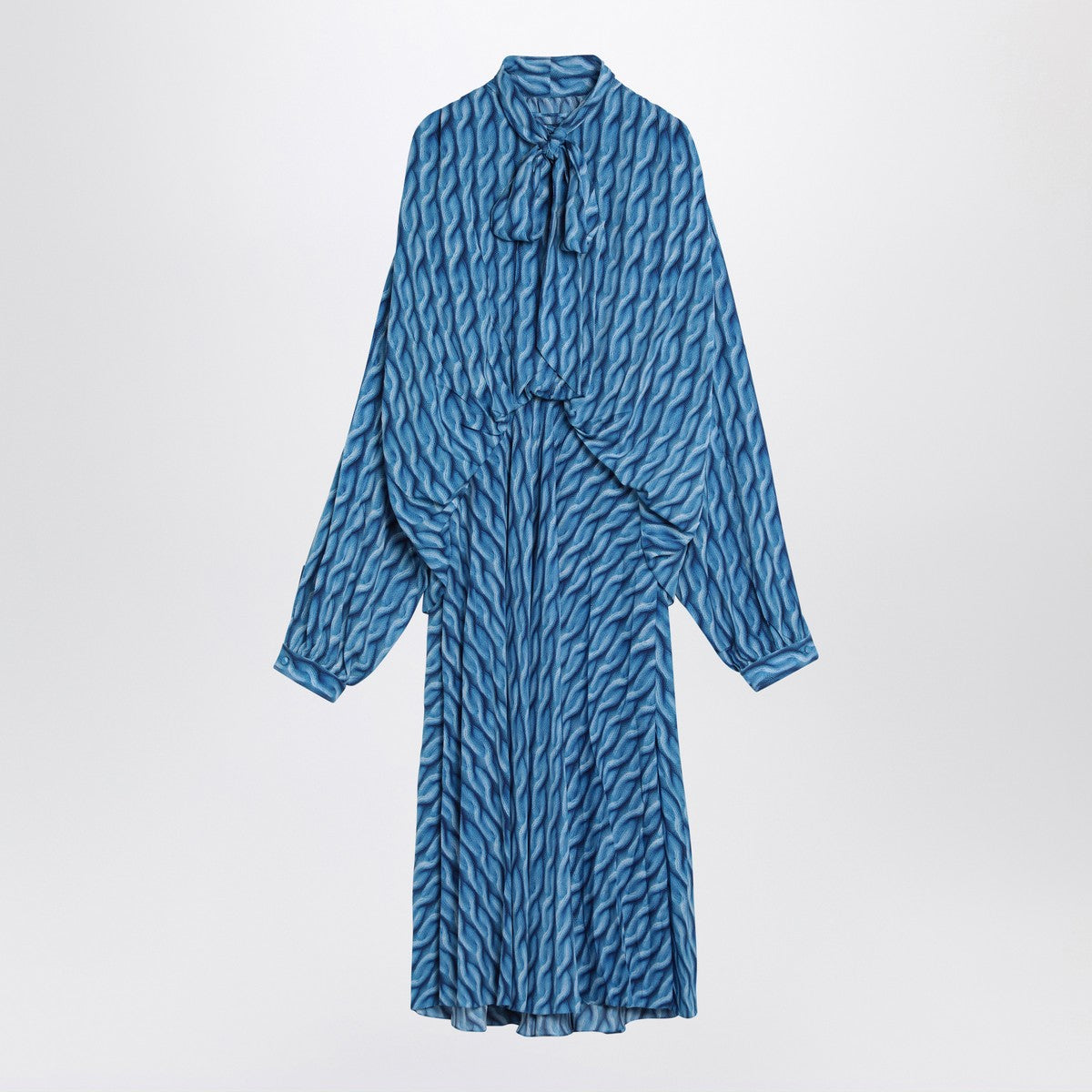 Balenciaga Midi dress with bow and blue print
