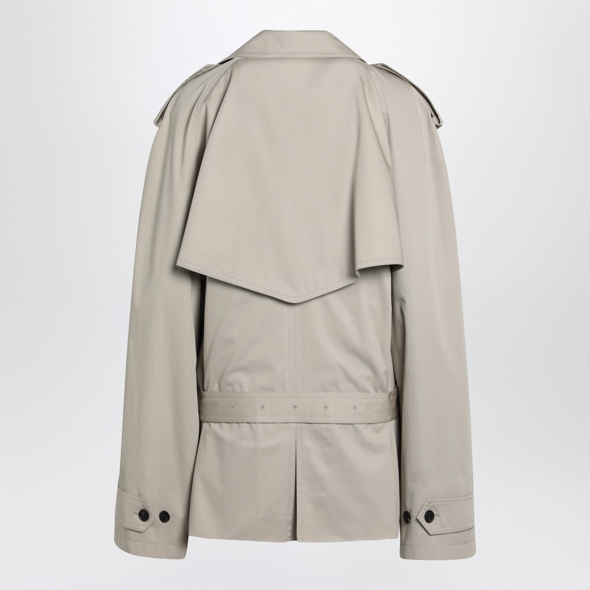 Balenciaga Beige cropped trench coat in cotton twill