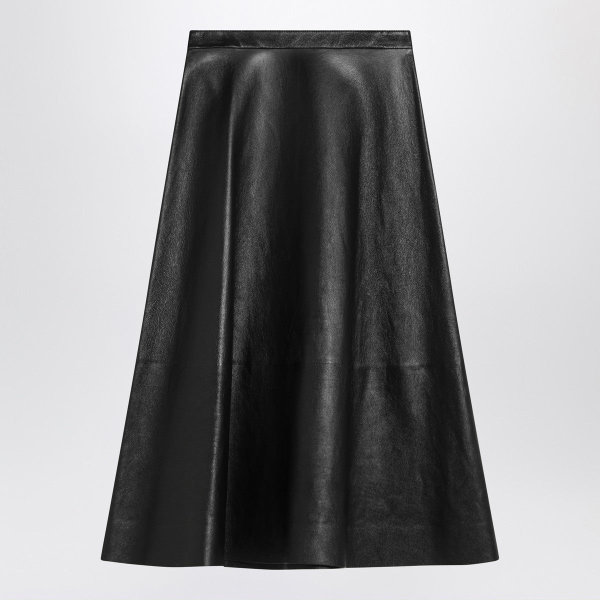 Balenciaga Black leather flared skirt