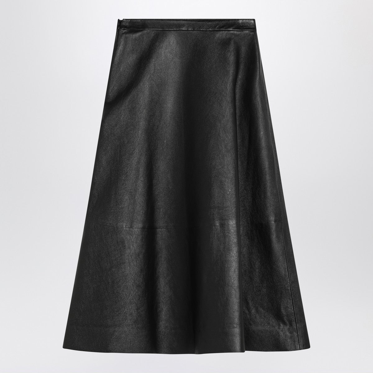Balenciaga Black leather flared skirt