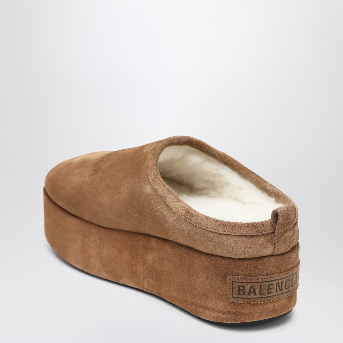 Balenciaga Alaska Soft brown platform clogs