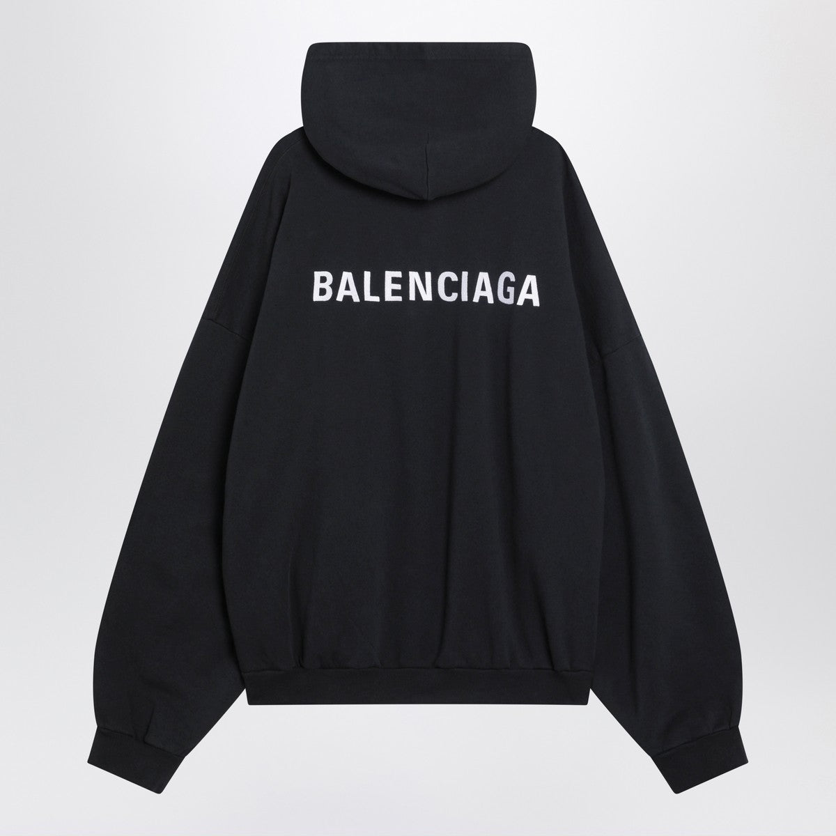 Balenciaga Back polo sweatshirt in faded black fleece