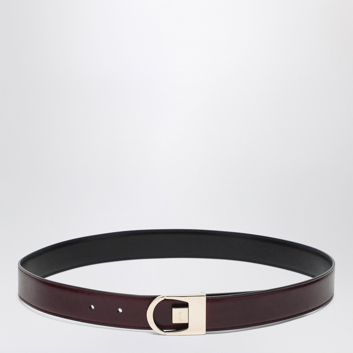 Saint Laurent Reversible belt in black/burgundy leather