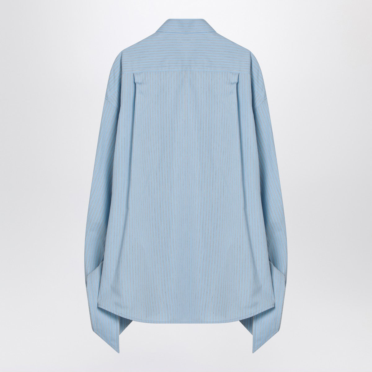 Balenciaga Light blue striped shirt with knotted cuffs