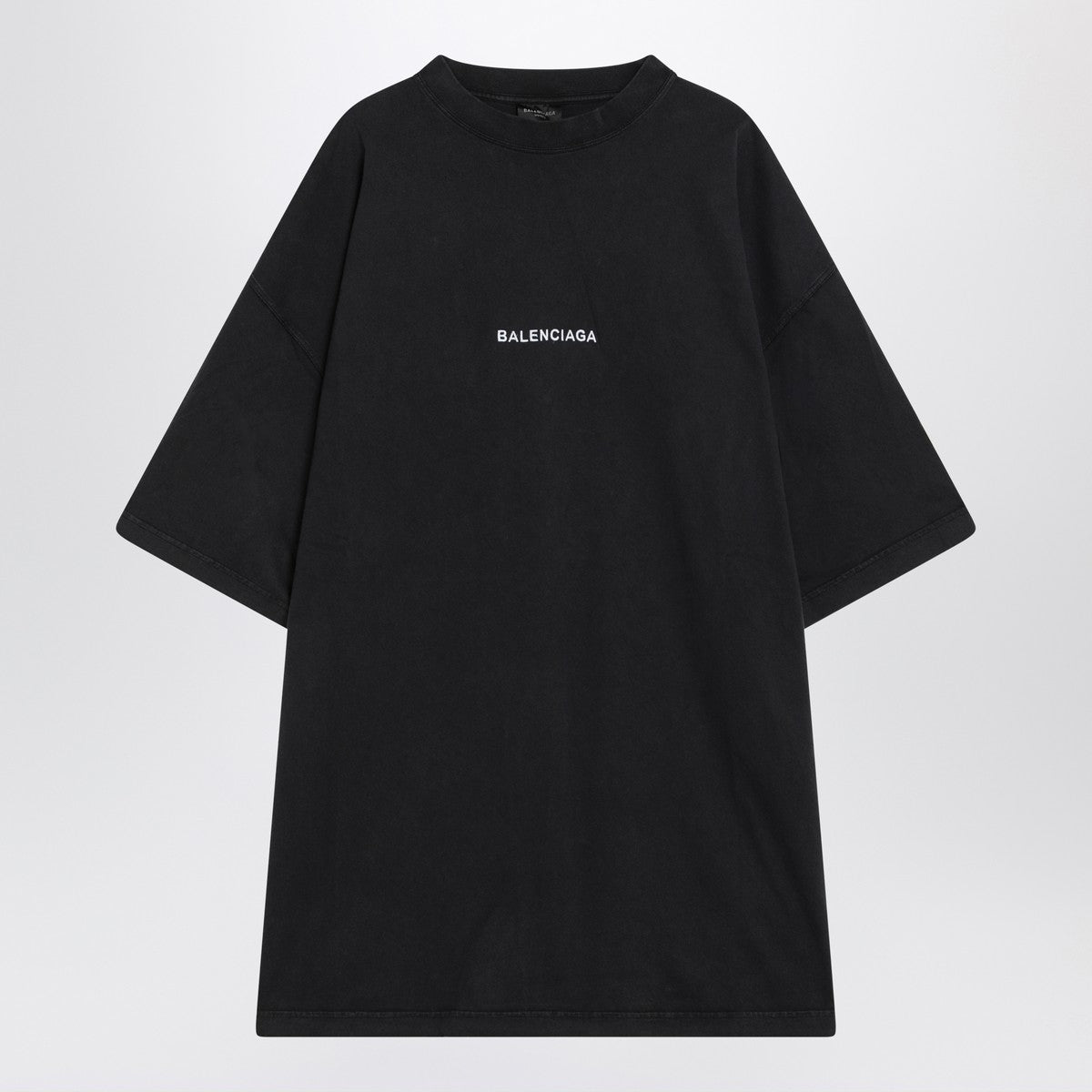 Balenciaga Faded black dry fleece Uniform Merch T-shirt