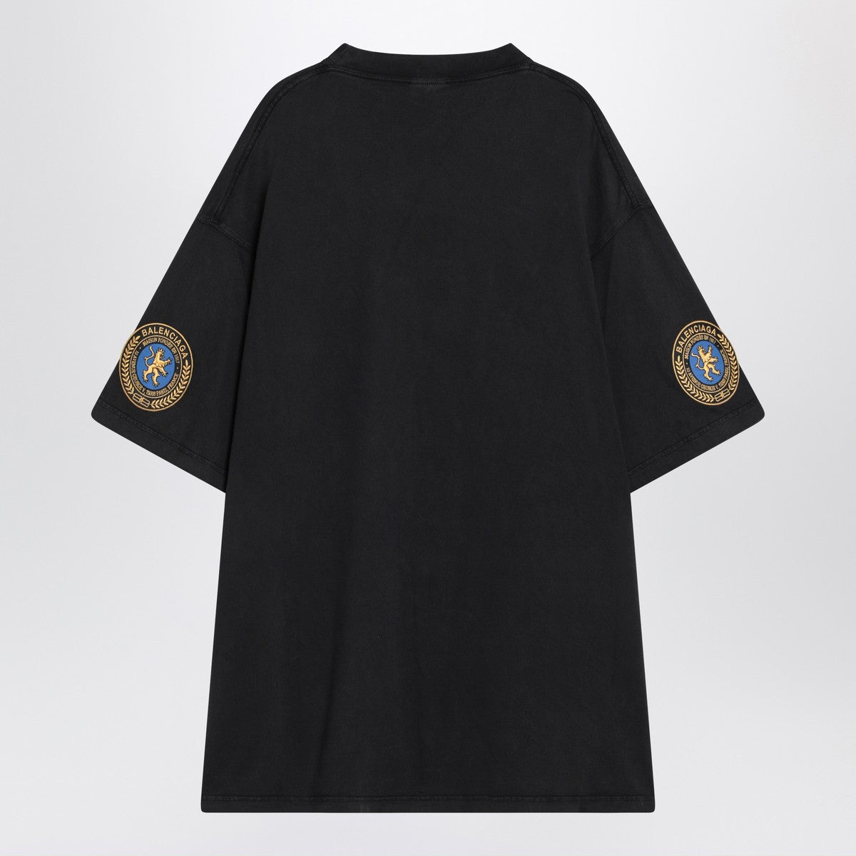Balenciaga Faded black dry fleece Uniform Merch T-shirt