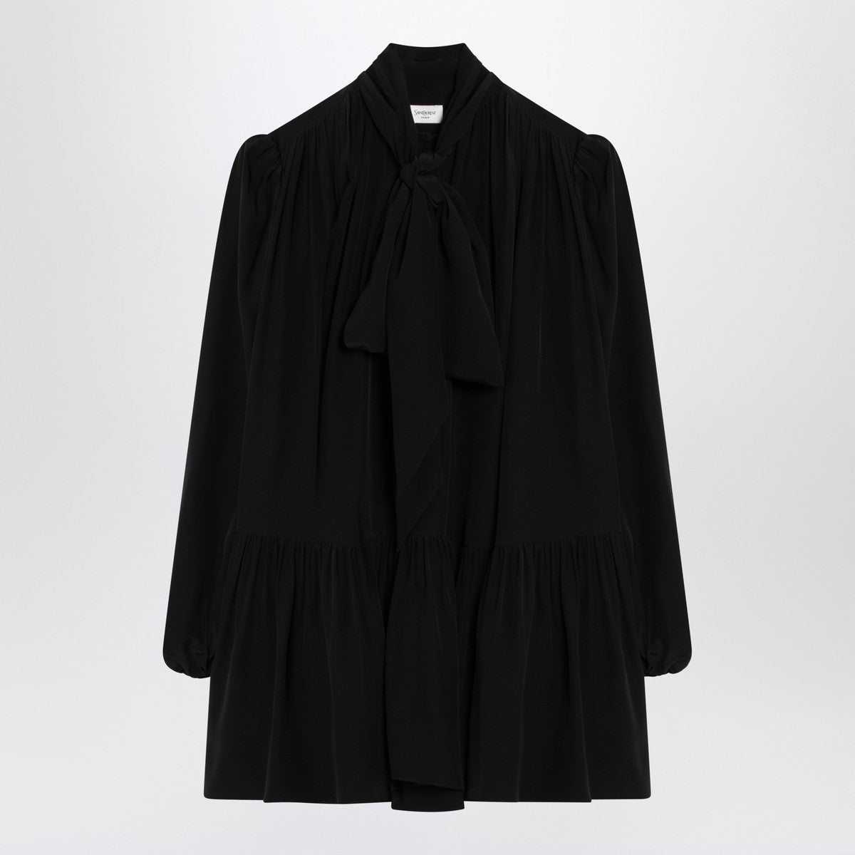 Saint Laurent Black lavallière dress in silk