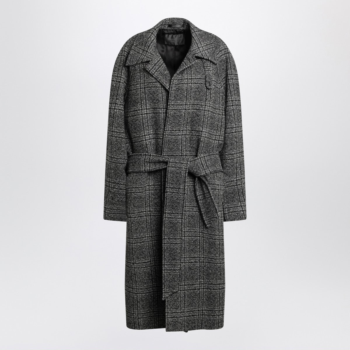Balenciaga Raglan One Layer coat in black/grey check