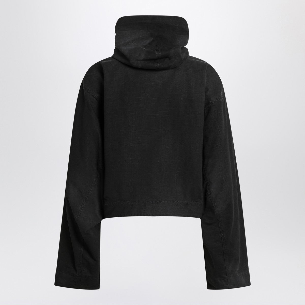 Balenciaga Cropped jacket with hood in black