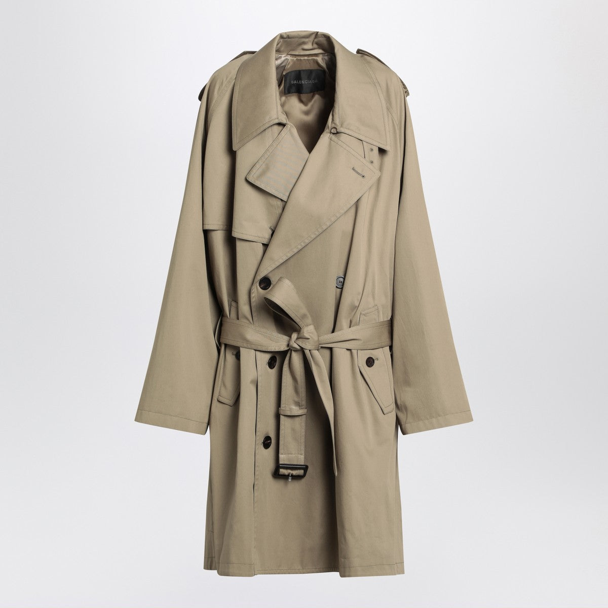 Balenciaga Beige double-breasted cotton trench coat