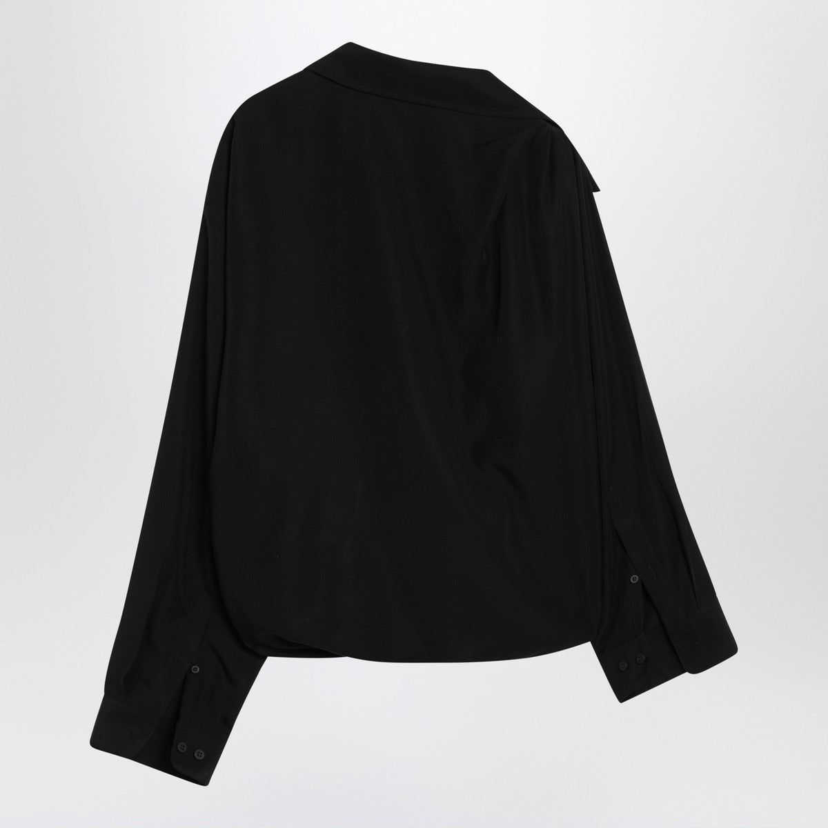 Balenciaga One-shoulder black shirt in poplin