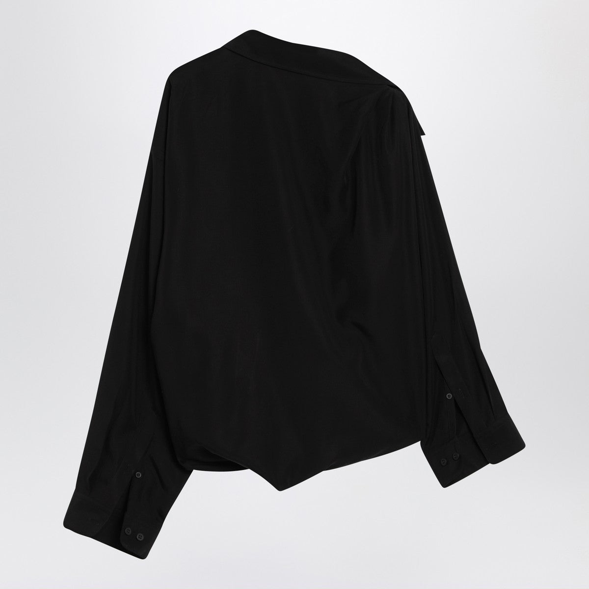 Balenciaga One-shoulder black shirt in poplin