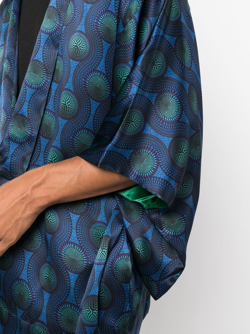 Ozwald Boateng Printed silk short kimono