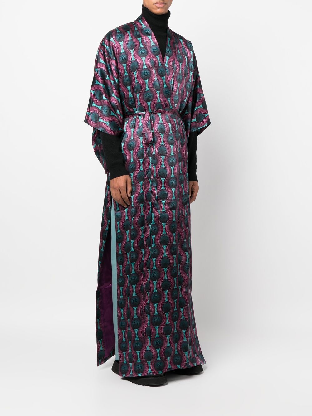 Ozwald Boateng Printed silk kimono dress