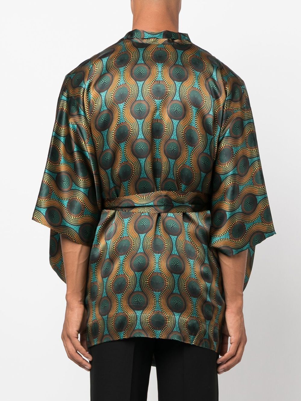 Ozwald Boateng Printed silk short kimono