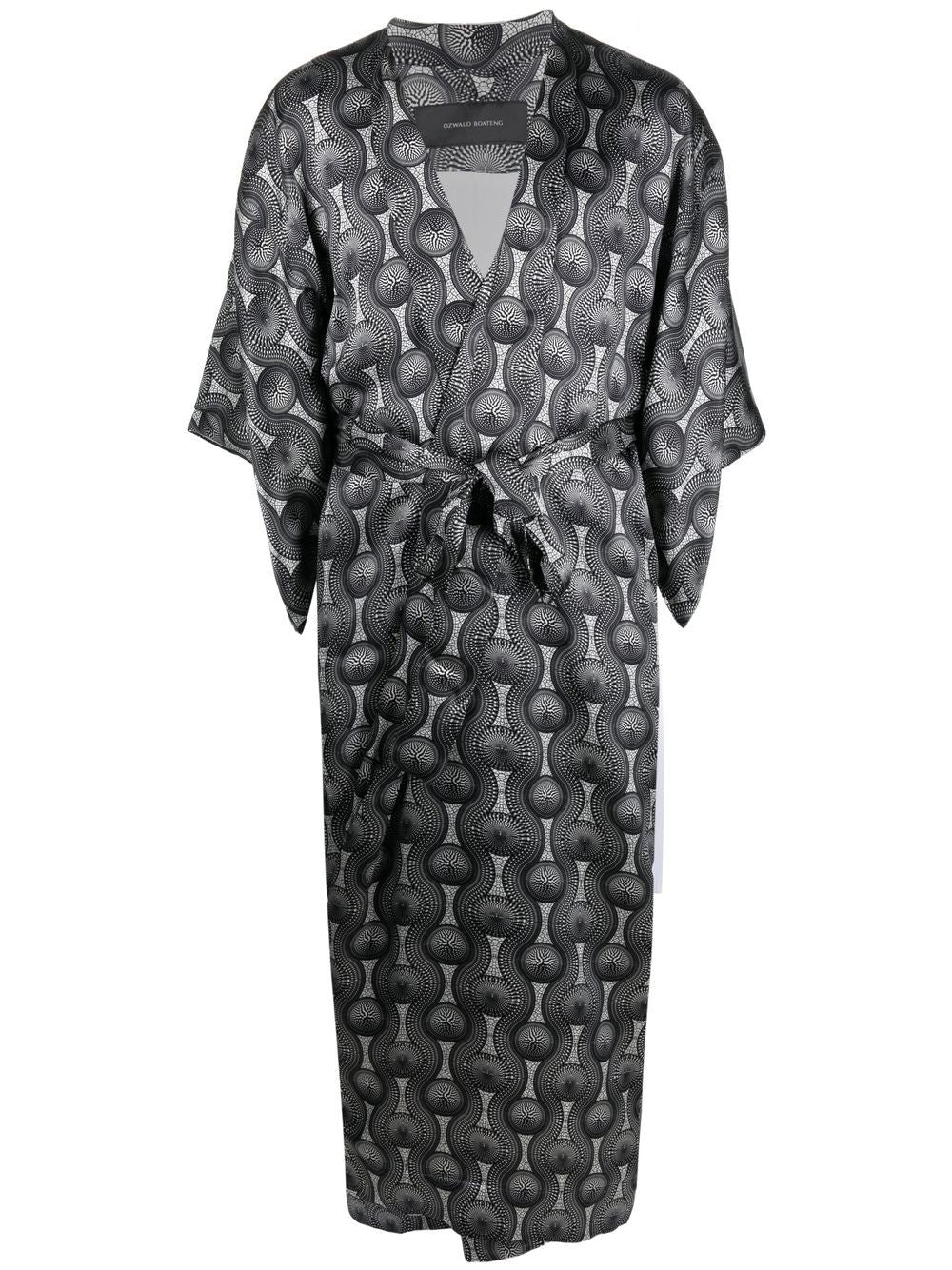 Ozwald Boateng Printed silk long kimono