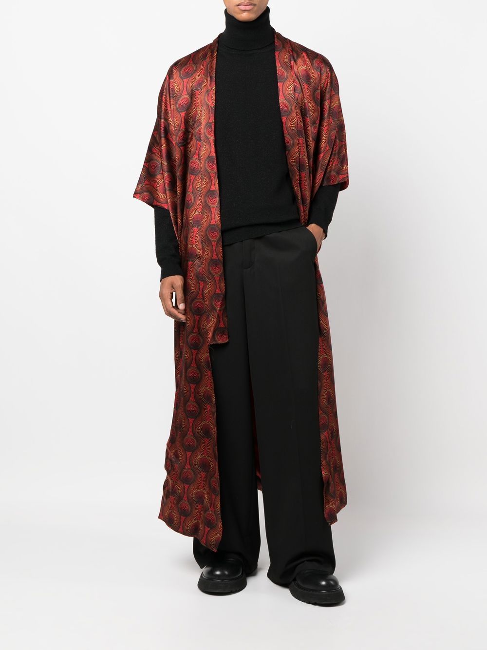 Ozwald Boateng Printed silk long kimono