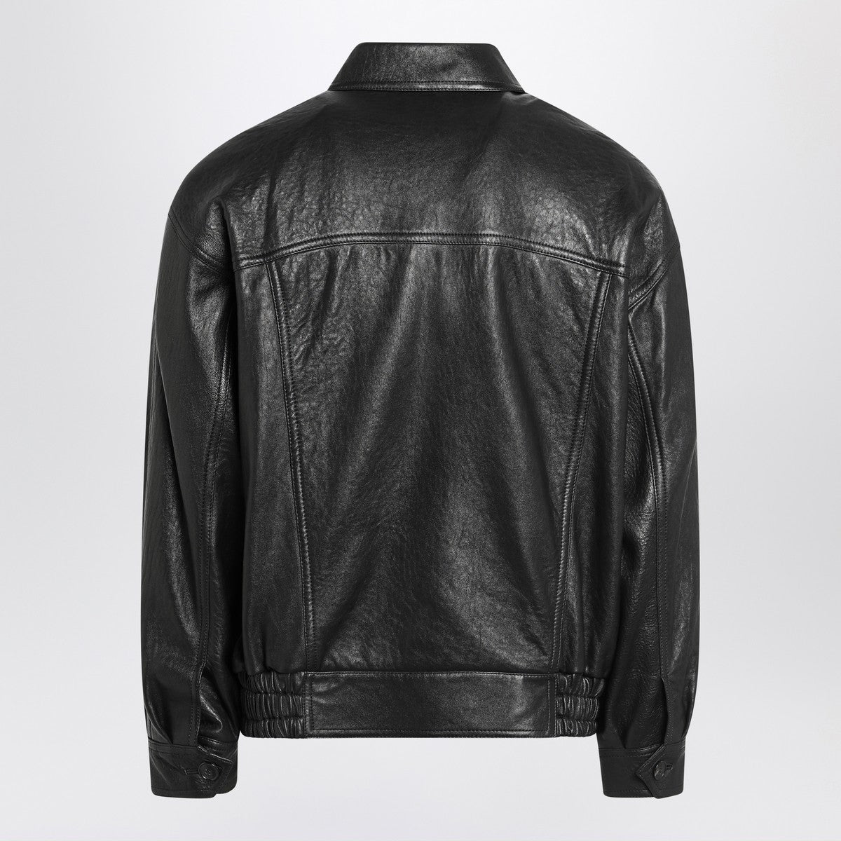 Saint Laurent Black balloon bomber jacket in leather