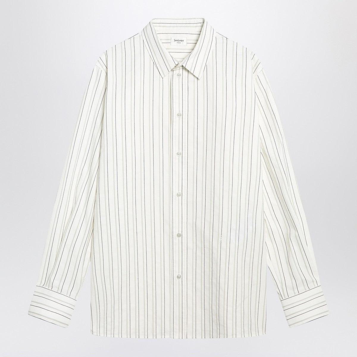Saint Laurent White striped Cassandre shirt in cotton