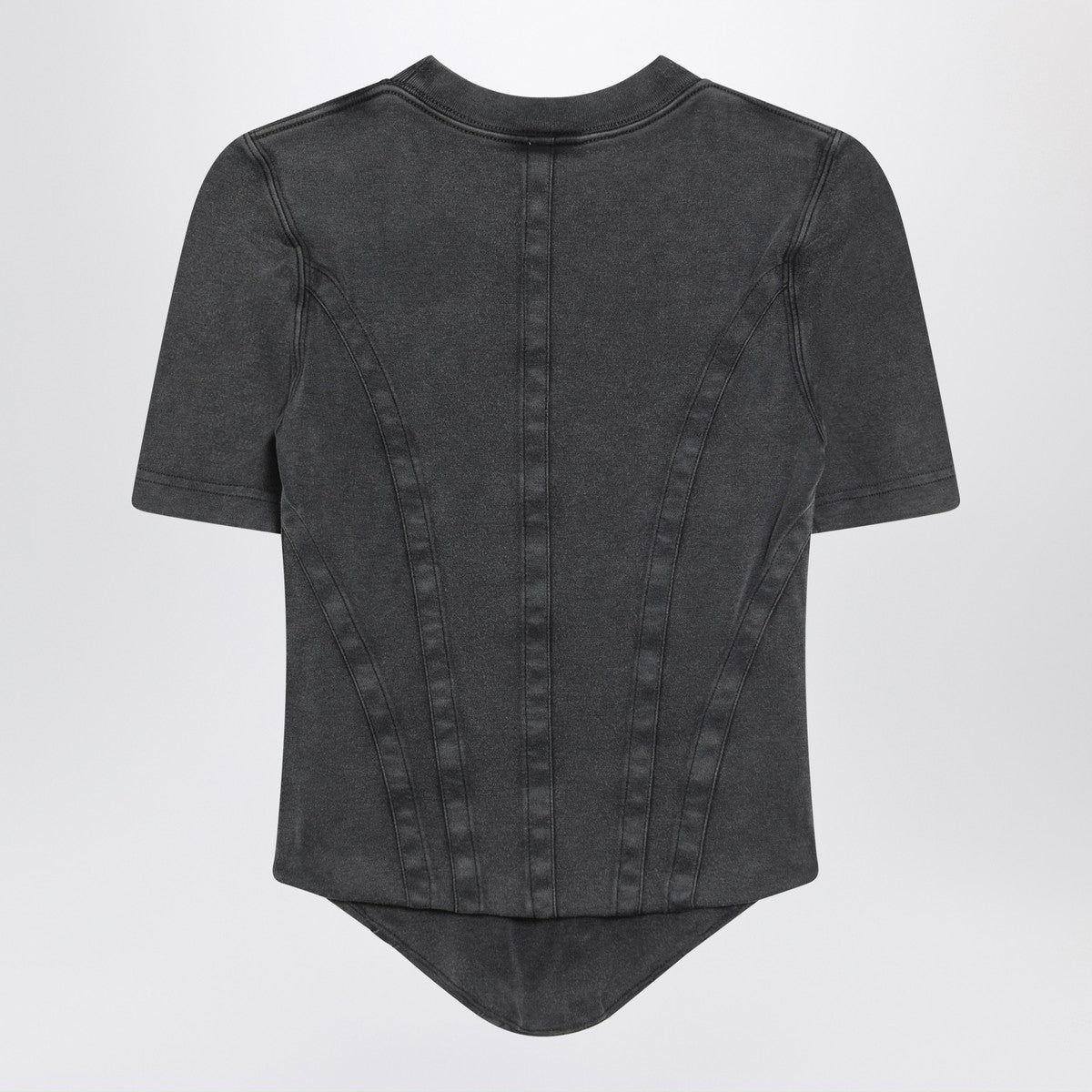 Balenciaga Washed black corset-style T-shirt