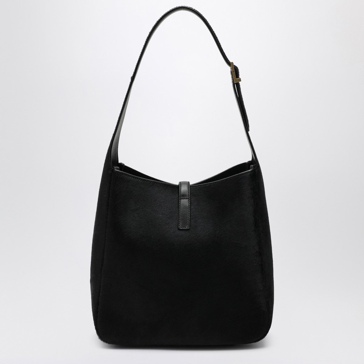 Saint Laurent Black Le 5 À 7 shoulder bag in pony-effect leather