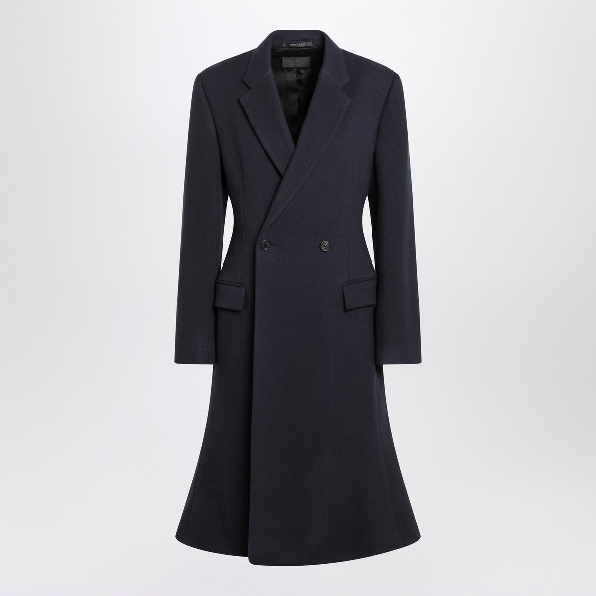 Balenciaga Navy blue Midi Godet wool coat