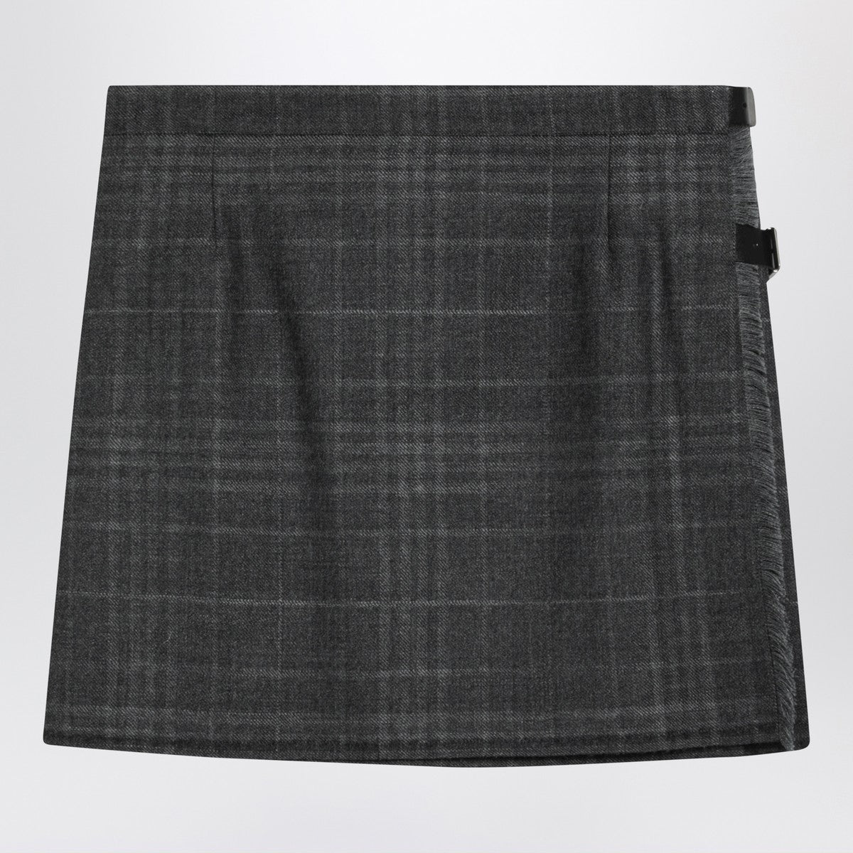 Balenciaga Grey shadow-effect tartan mini skirt