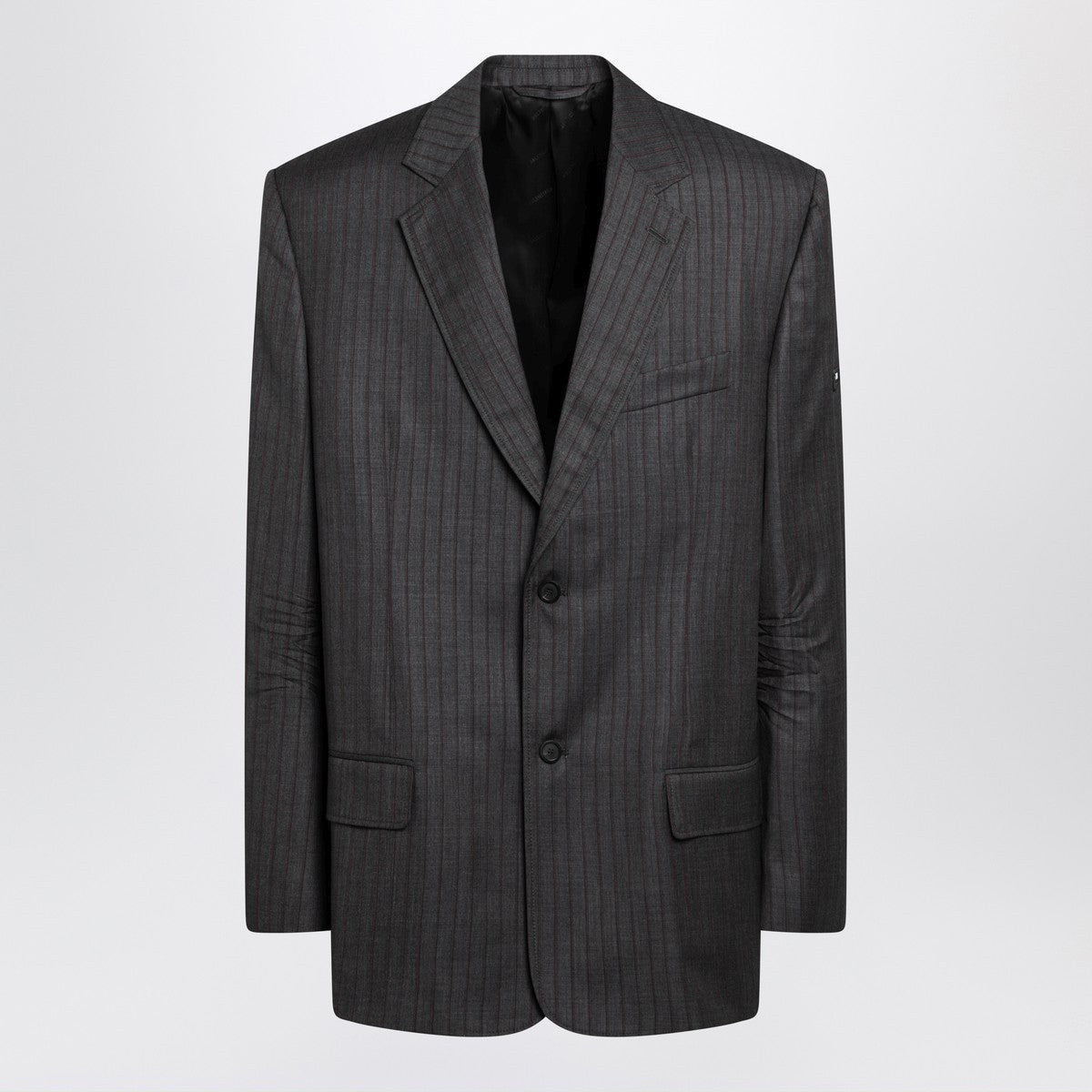 Balenciaga Grey pinstripe wool single-breasted jacket