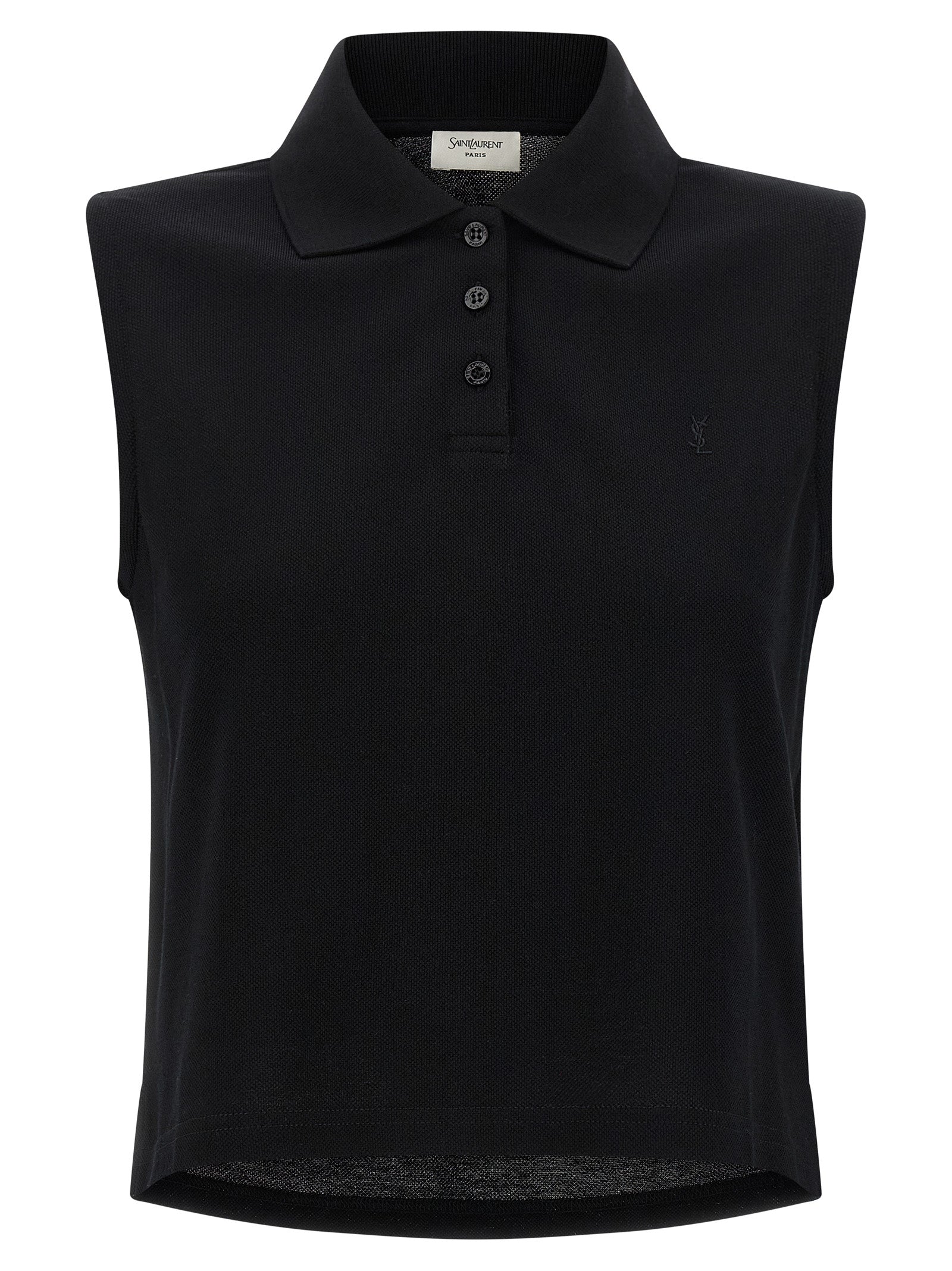 Saint Laurent Cassandre Embroidered Polo Shirt