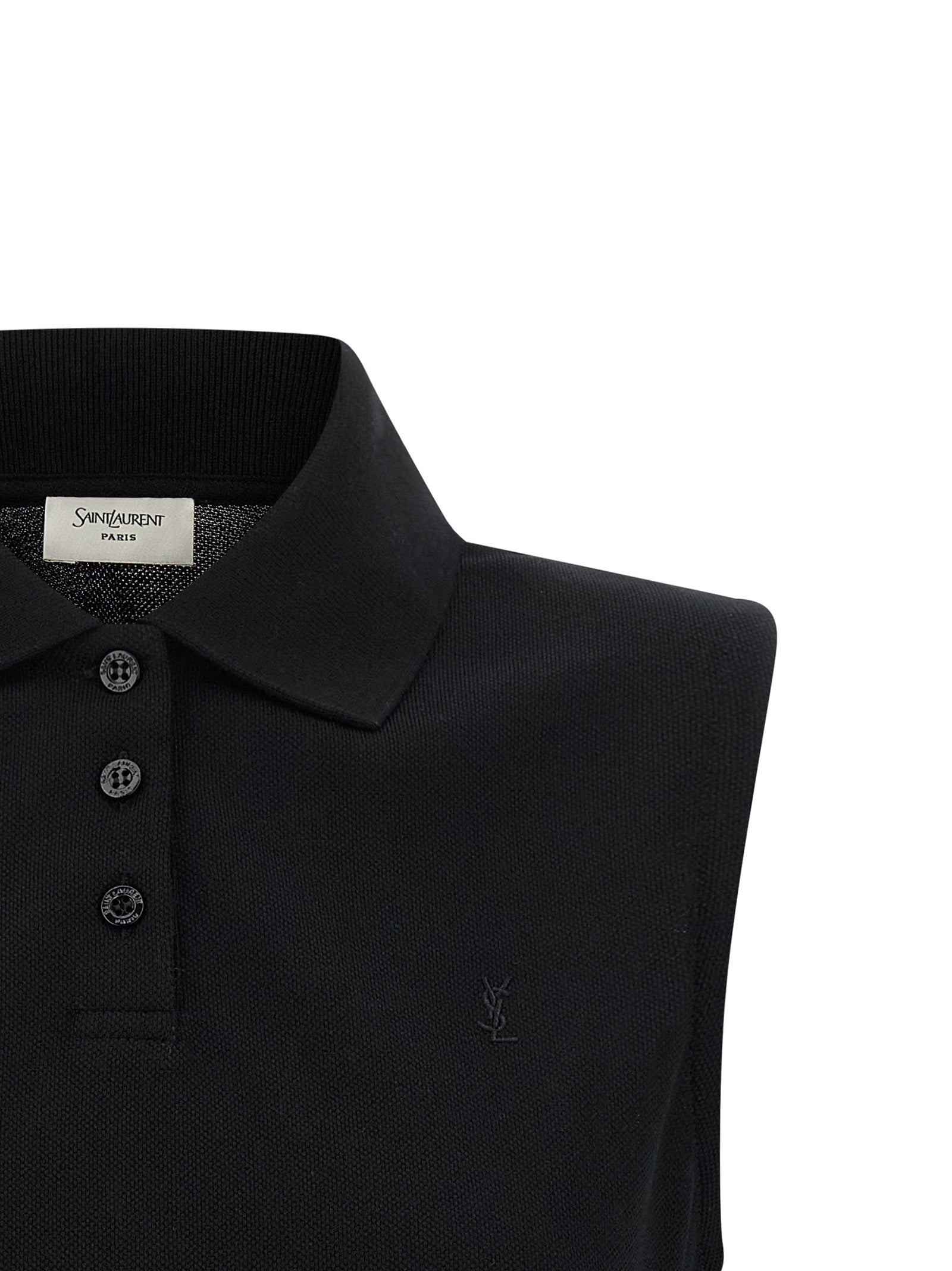 Saint Laurent Cassandre Embroidered Polo Shirt