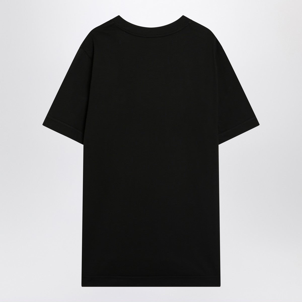 Moncler Black cotton T-shirt with logo patch