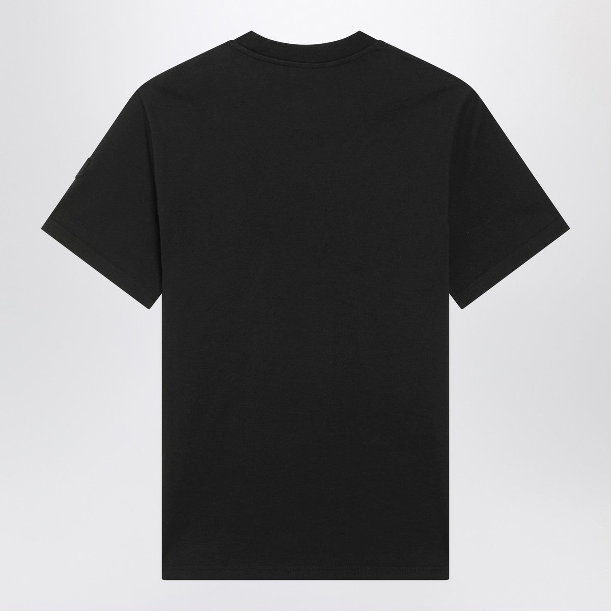 Moncler Black crewneck T-shirt with logo print