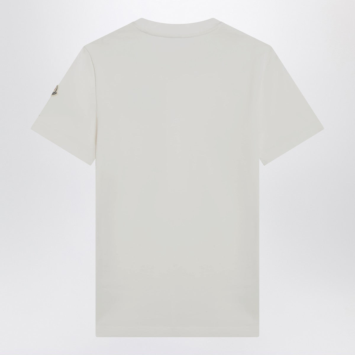 Moncler White T-shirt with embroidered tricolor logo