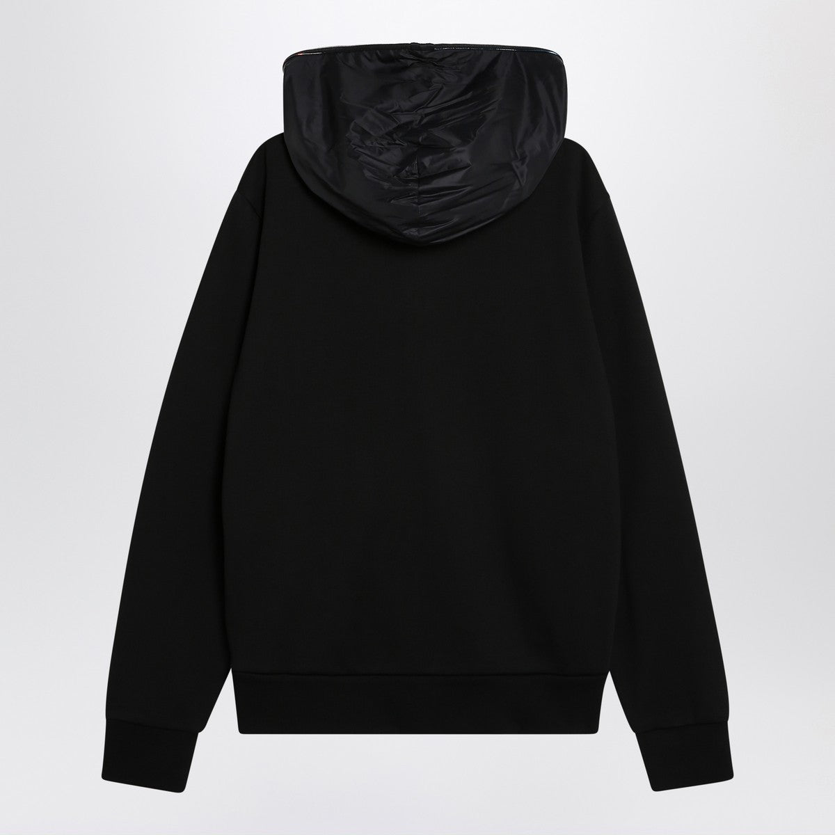 Moncler Black zip cardigan in cotton and nylon