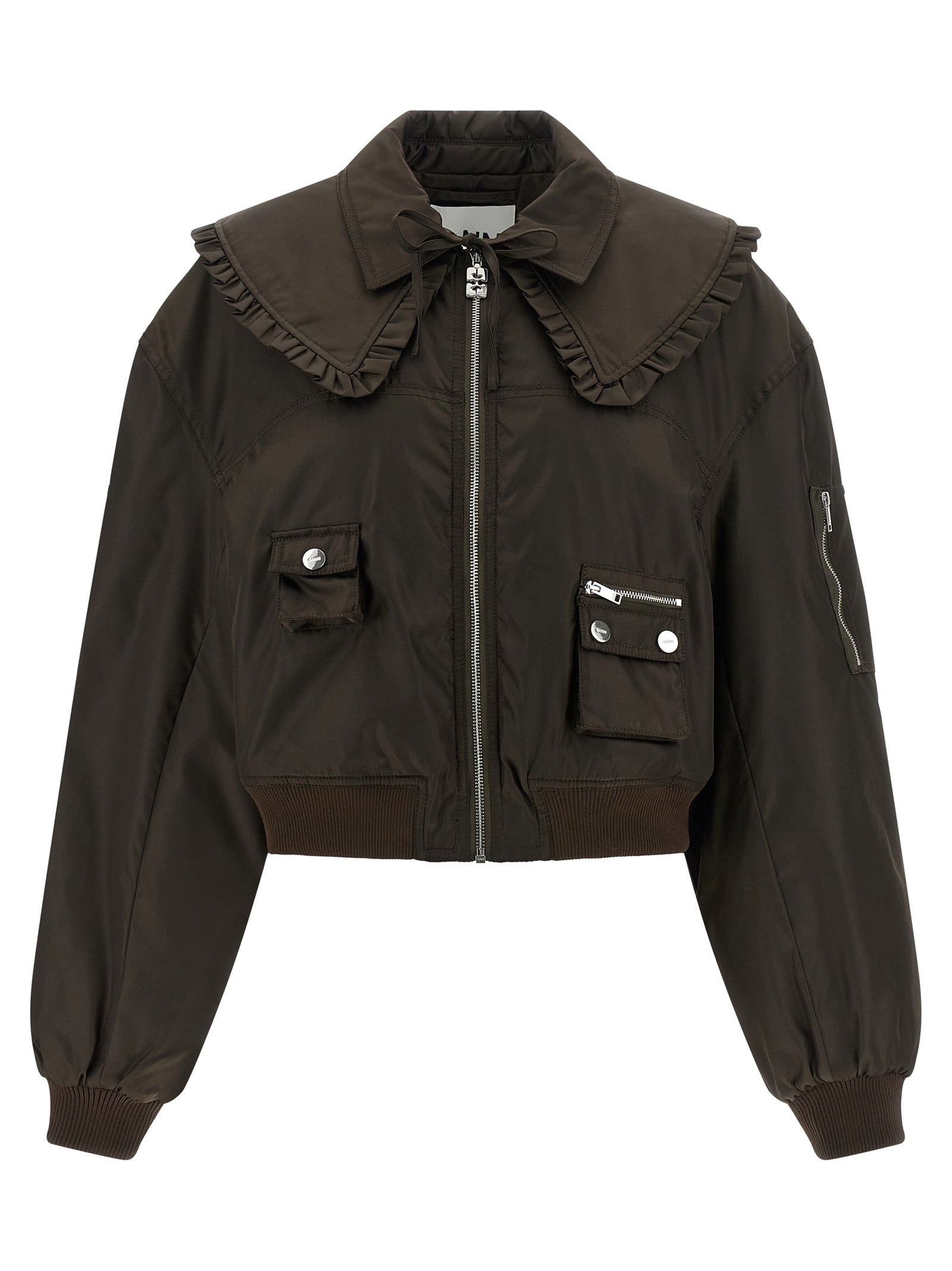 Ganni Duchesse Nylon Bomber Jacket