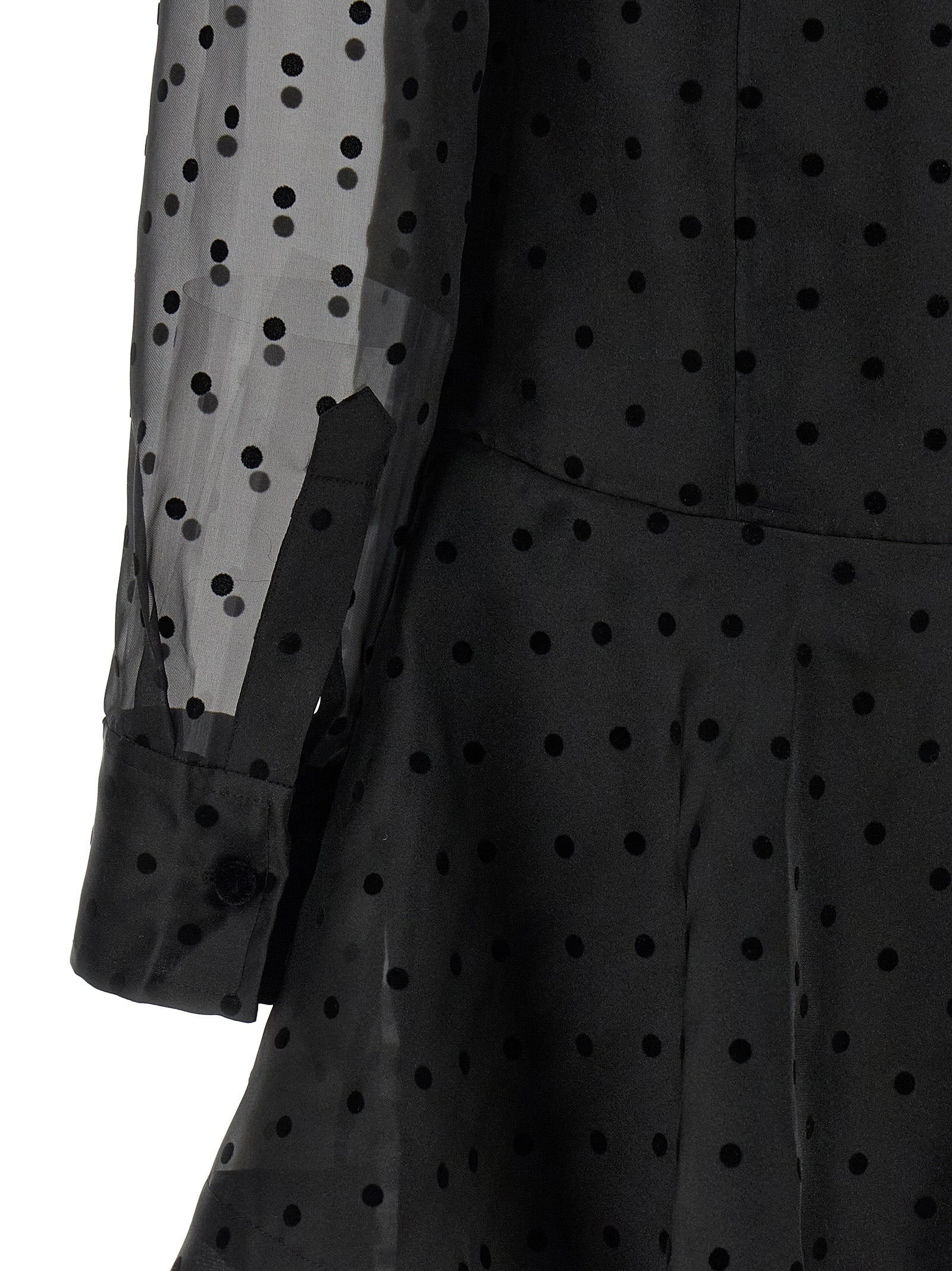 Ganni Black Organza Circle Collar Dress